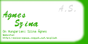 agnes szina business card