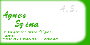 agnes szina business card